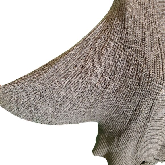 Moth Anthropologie Wool Blend Dolman Batwing Cardigan Sweater Brown Heather Sz L - Picture 3 of 6